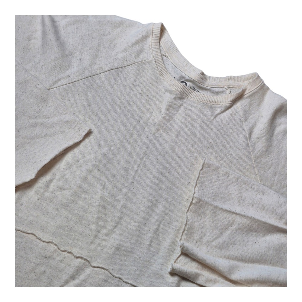 Osklen Women's S Hemp Long Sleeve Sweatshirt Ivory Oatmeal E-Fabrics Brazil